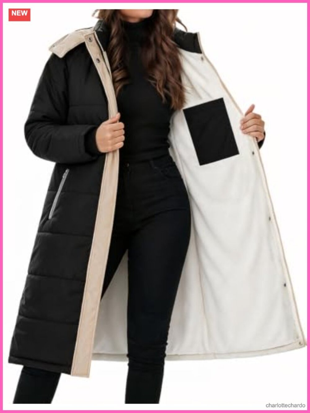 Women's Long Puffer Coat Sherpa Lined Hooded Winter Jacket Faux Fur